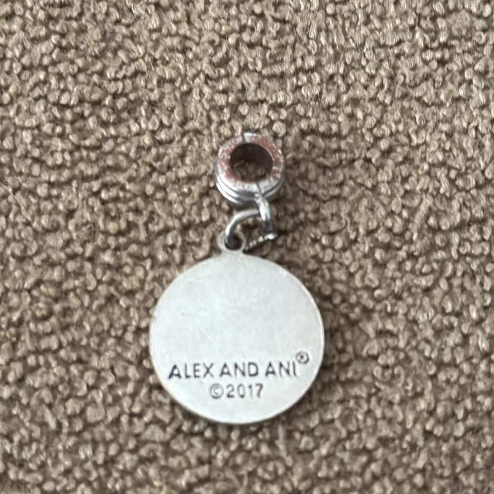 2017 Alex & Ani R initial Charm For Bracelet Silver Tone (TD)